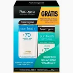 Kit Neutrogena Protetor Corporal Sun Fresh FPS70 200Ml + Facial FPS70 40G Kit Neutrogena Protetor Corporal Sun Fresh FPS70 200Ml + Facial FPS70 40G