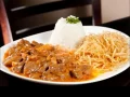Strogonoff carne + Refrigerante