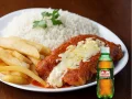 19 - Fil de Frango  Parmegiana + Guaran 350 ml + Pudim