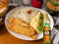 26 - Fil de Peixe  Milanesa + Guaran 350ml + Pudim