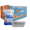 KIT POTE E TAMPA 1000ML RETANGULAR PP C/24 UN. (TOTALPLAST)