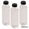 GARRAFA QUADRADA PET G10 C/ TAMPA 500ML 100UN