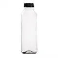 GARRAFA QUADRADA PET G10 C/ TAMPA 1000ML 100UN