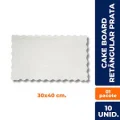 CAKE BOARD RETANGULAR (30X40CM.) BRANCA C/10 UN.