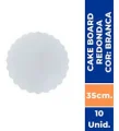 CAKE BOARD REDONDA (35CM.) BRANCA C/10�UN