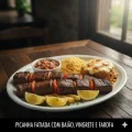 ESPETO DE PICANHA COM BAI�O E QUEIJO