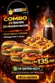 2 X-Bacon + 2X-Frango Bacon + Batata Cheddar e Bacon + Refri 2L