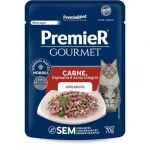 Ra��o �mida Sach� Premier Gatos Adultos Sabor Carne, Espinafre e Arroz Integral - 70 G