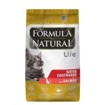 Ra��o para Gatos Adultos Castrados Life Sabor Salm�o F�rmula Natura 1kg