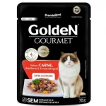 Ra��o �mida Sach� Golden Gourmet Gatos Castrados Sabor Carne - 70 G