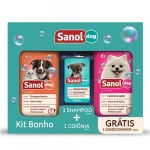 Kit Para C�es Shampoo Sanol Dog 500ml + Col�nia Sanol Dog 120ml + Condicionador Sanol Dog 500ml