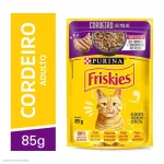 Ra��o �mida Sach� Friskies Para Gatos Adultos Sabor Cordeiro Ao Molho - 85 G