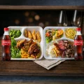 Combo 2 Marmitas com Contra Fil�, Lingui�a + Salada + 2 Coca-Cola 200ml