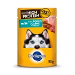 Ra��o �mida Pedigree Sach� High Protein C�es Adultos Porco E Carne Ao Molho 85gr