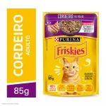 Ra��o �mida Friskies para Gatos Adultos Sabor Cordeiro ao Molho 85g