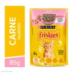 Ra��o �mida Friskies para Gatos Filhotes Sabor Carne ao Molho 85g