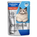 Ra��o �mida Sach� Optimum Gatos Adultos Castrados Sabor Carne - 85 G