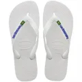 Chinelo Havaianas Infantil Branco Brasil Logo N25/26