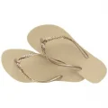Chinelo Havaianas Slim Glitter Ii Bege N�37/38