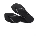 Chinelo Havaianas Slim Square Logo Metallic Preto Prata N35/36
