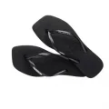 Chinelo Havaianas Slim Square Logo Metallic Preto Prata N39/40
