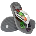 Chinelo Infantil Minecraft Havaianas Tamanho 29/30 Cinza A�o Branco
