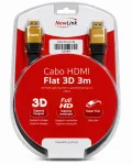 Cabo HDMI Flat 3D 3 Metros NewLink CB104