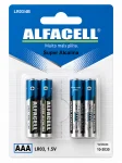 Kit 4 Pilhas AAA Alcalinas Alfacell LR03 1,5V Alta Durabilidade