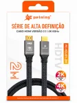 Cabo HDMI 2.1 2 Metros 4K 60Hz Nylon Tran�ado Peining HDTV