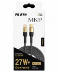 Cabo USB-C para Lightning PD 27W MKP iPhone Carregamento R�pido 1,2m Nylon Tran�ado