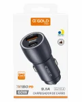 Carregador Veicular Turbo 60W PD USB-C + USB QC 3.0 αGold Pro 9.1A