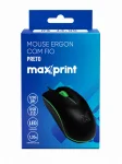 Mouse Com Fio Maxprint Ergon�mico USB 1200 DPI LED Preto