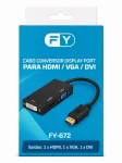 Conversor DisplayPort Para HDMI VGA DVI Adaptador 3 Em 1 FY-672