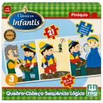 Quebra-Cabe�a Sequ�ncia L�gica Pin�quio 21 Pe�as Educativo Infantil