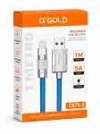 Cabo USB para Lightning A'Gold OD6.0 Bold CB72-2 5A 1 Metro