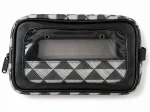 Necessaire Organizadora Transparente Xadrez Cinza