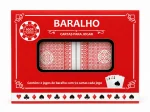 Kit Baralho Duplo 100% Pl�stico - 2 Jogos com 54 Cartas Cada