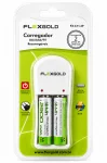Carregador de Pilhas FlexGold com 2 Pilhas AA 2900mAh