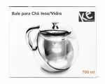 Bule para Ch� em Vidro com Infusor Inox 700ml
