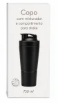Copo Coqueteleira Shaker Preto com Misturador 750ml