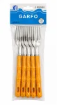 Conjunto de Garfos de Mesa Inox com Cabo Estilo Bambu (6 Pe�as)