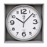 Rel�gio de Parede Fundo Branco com Borda Met�lica YN Clock