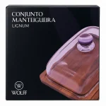 Conjunto Manteigueira com Base de Madeira Lignum Wolff
