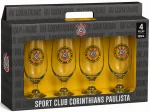 Jogo de Ta�as de Vidro Corinthians Paulista 300ml (4 Pe�as)