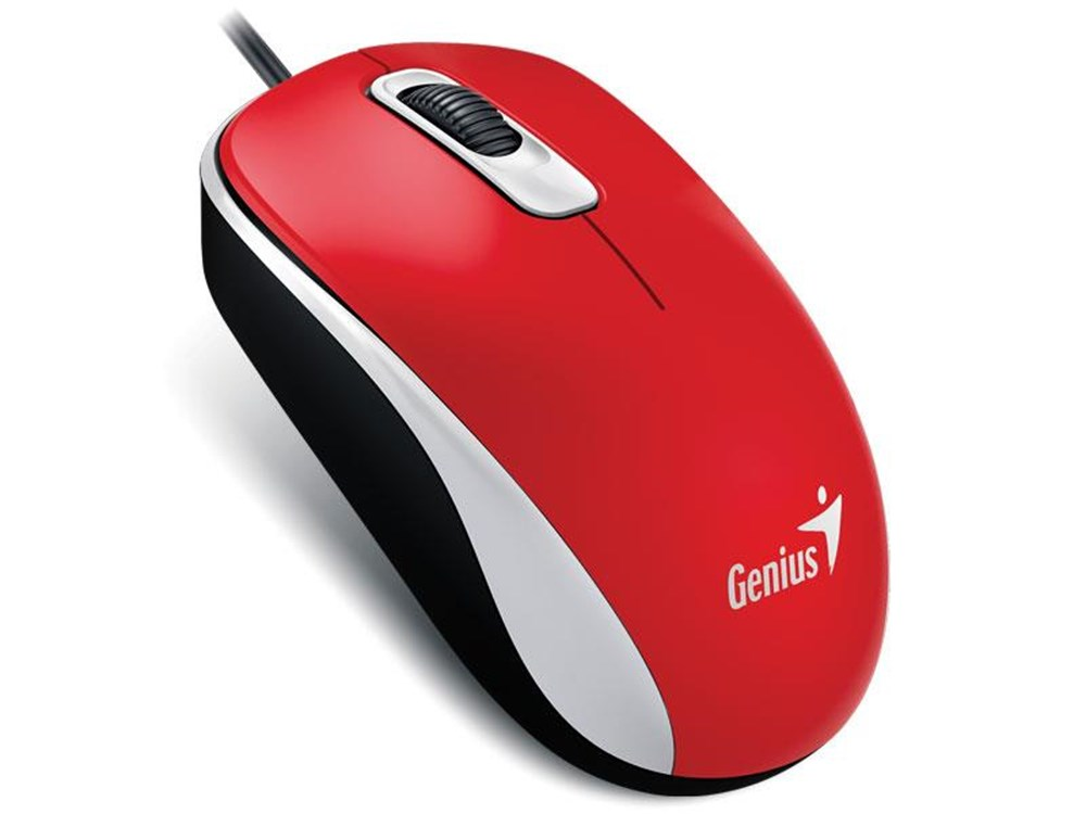 Mouse Genius DX-110 Vermelho (USB / 1000 DPI / 3 Botoes / Ambidestro / Cabo 1,5m)