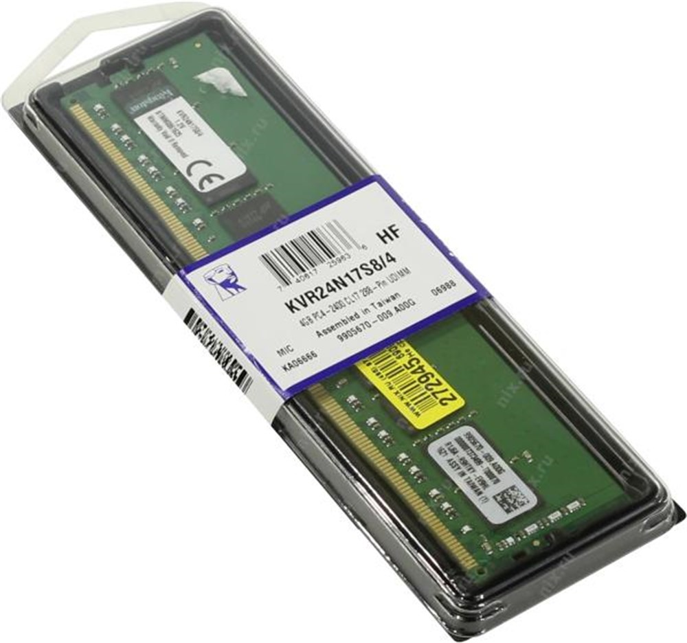 Memoria para Desktop DDR4 4GB 2400Mhz Kingston