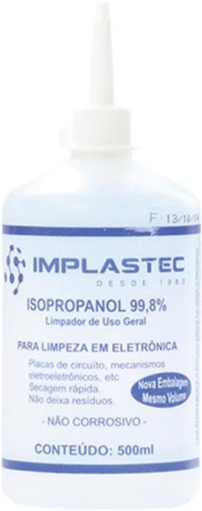 Alcool Isopropilico 500ML com Bico Implastec