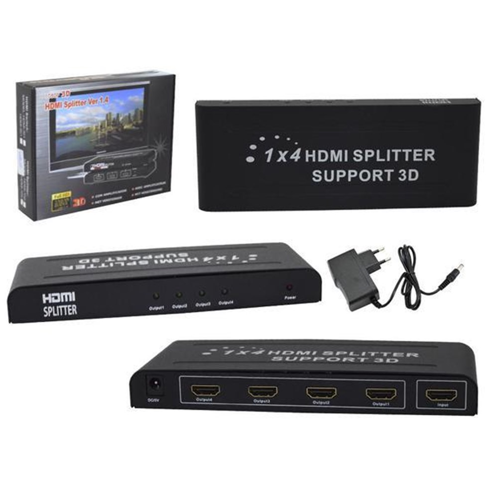 Switch Splitter HDMI v1.4 - 4 Entradas x 1 Sada
