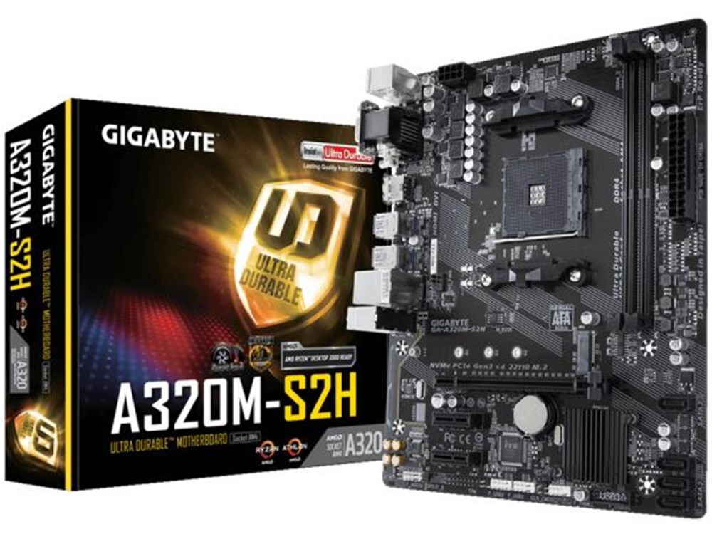 Placa Me AMD AM4 Gigabyte A320M-S2H DDR4 VGA / HDMI / DVI