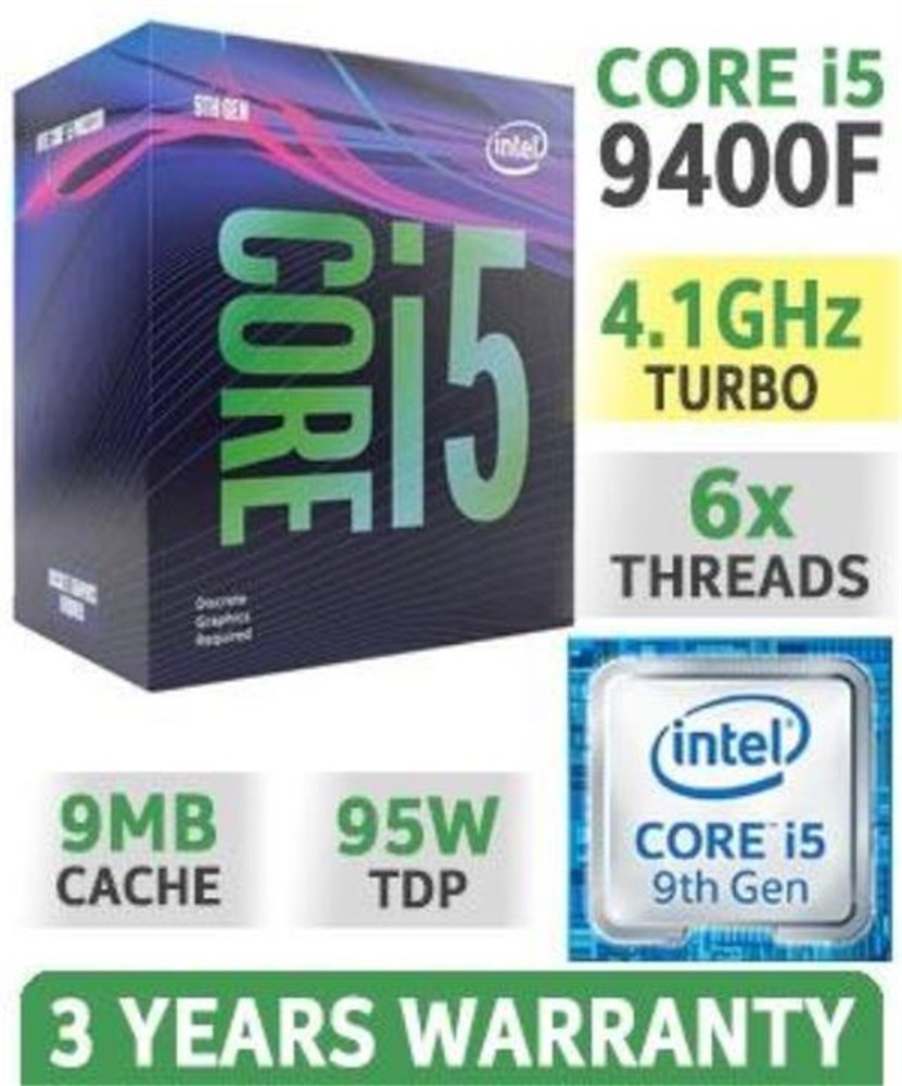 Processador LGA 1151 Intel Core i5-9400F 2.90Ghz 9Mb *Sem Video 9G